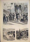 Original Old Antique Print Czar Guildhall London Presentation Review Aldershot
