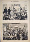 Original Old Antique Print Guildhall Presentation Awardsd Fire Warspite Charlton
