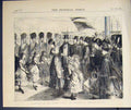 Original Old Antique Print Reception Prince Princess Germany Ryde 1874 19th