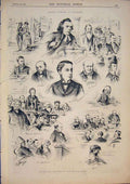Original Old Antique Print Sketches Social Science Glasgow Scotland 1874 19th