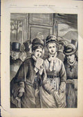 Original Old Antique Print Royal Academy Pictures Fine Art 1874 19th