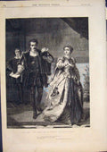 Original Old Antique Print Dicksee Gentlemen Verona Theatre London 1874 19th