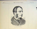 Original Old Antique Print Portrait Canon Kingsley 1875 19th Century