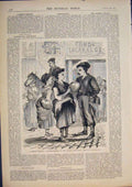 Original Old Antique Print Pretty Carlist Basque Water Carrier Montague1875 19th
