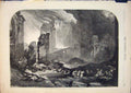 Original Old Antique Print Sodom Destruction Turner Fine Art 1875 19th