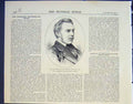 Original Old Antique Print Portrait Lord Senior Wrangler 1875 19th
