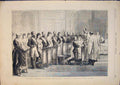 Original Old Antique Print Royal Marriage Belgium Brussels Ceremony 1875 19th