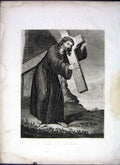 Original Old Antique Print Jesus The Man Sorrows Life Jesus Christ 1863 19th