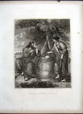 Original Old Antique Print Christ & Woman Samaria Life Jesus Christ 1863 19th