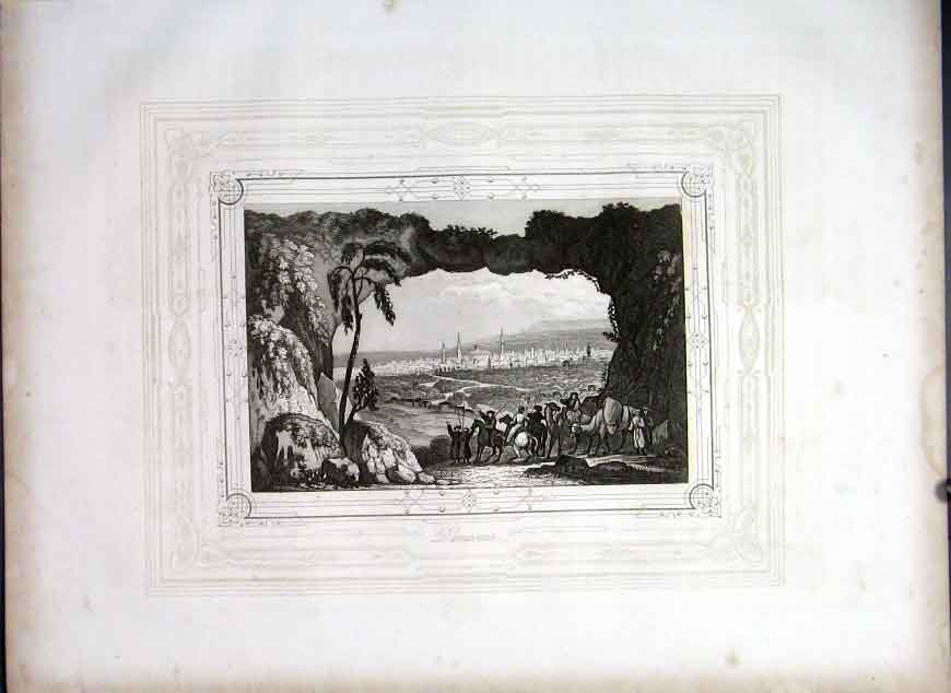 Original Old Antique Print Damascus From Life Jesus Christ 1863 19th