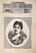 Original Old Antique Print Portrait Estelle Burney Actress Theatre Fine Art 1892