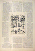 Original Old Antique Print Sketches Military Tournament Life Horse Guards London