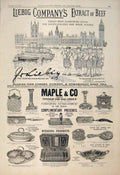 Original Old Antique Print Advert Advertisement Liebig Extract Beef Maple 1892