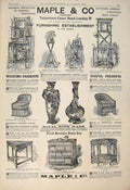 Old Antique Print Advert Advertisement Maple Co Furnishing Establishment
