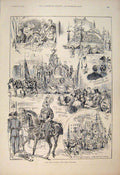 Original Old Antique Print Lord Mayor'S Show London Gsmith Fruiters 1892 19th