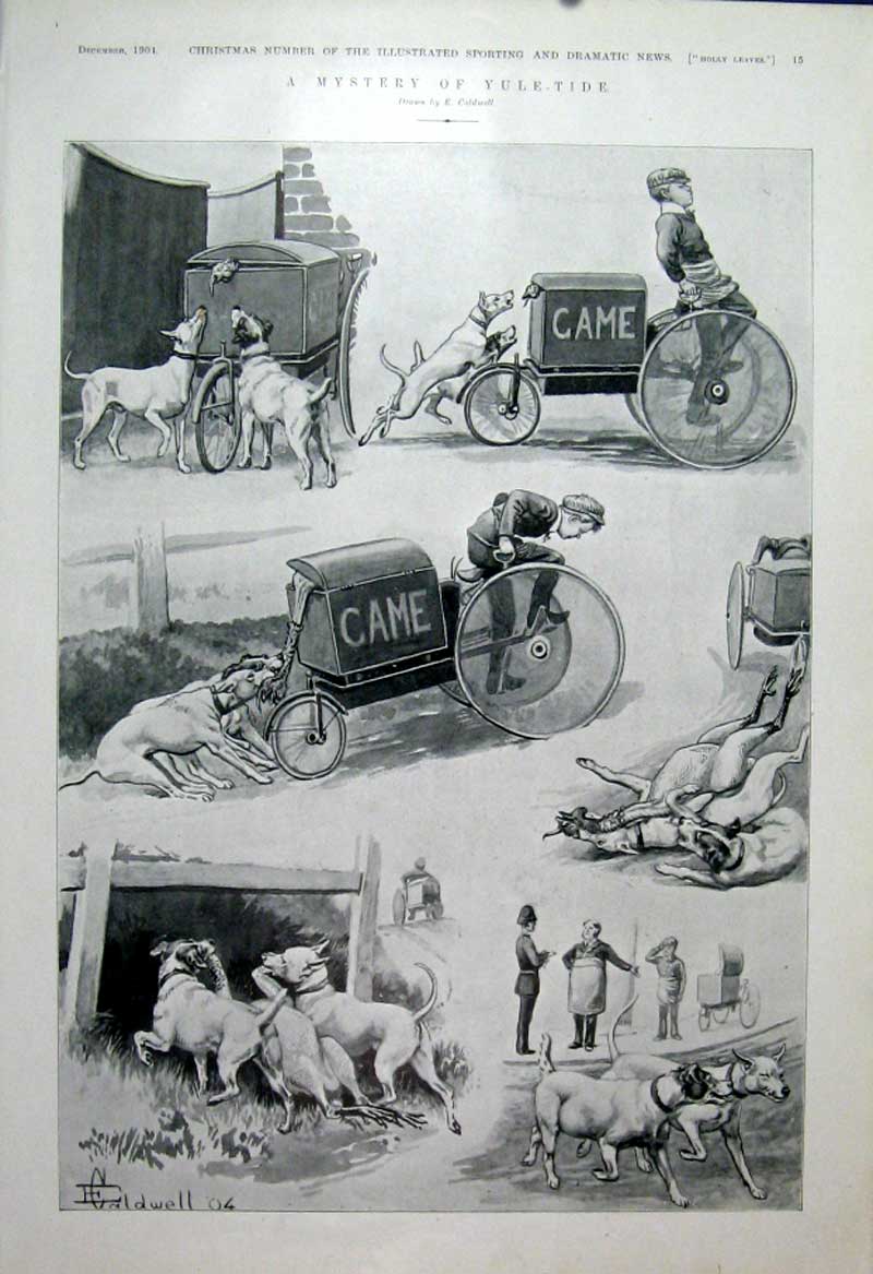 Original Old Antique Print The Mystery Yule Tide Fine Art 1904 20th Century