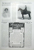 Original Old Antique Print Miss Greene Tennis Player 1904 Mrs Way Horsewoman