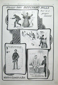 Old Antique Print Bag Snatcher Takes Purse With Beecham Pills 1904 Advert 20th