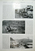 Original Old Antique Print Baghdad Russian Post Road Asia Lake Baikal 1904 20th