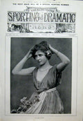 Original Old Antique Print Vanity A London Actress 1904 Theatre 20th Century