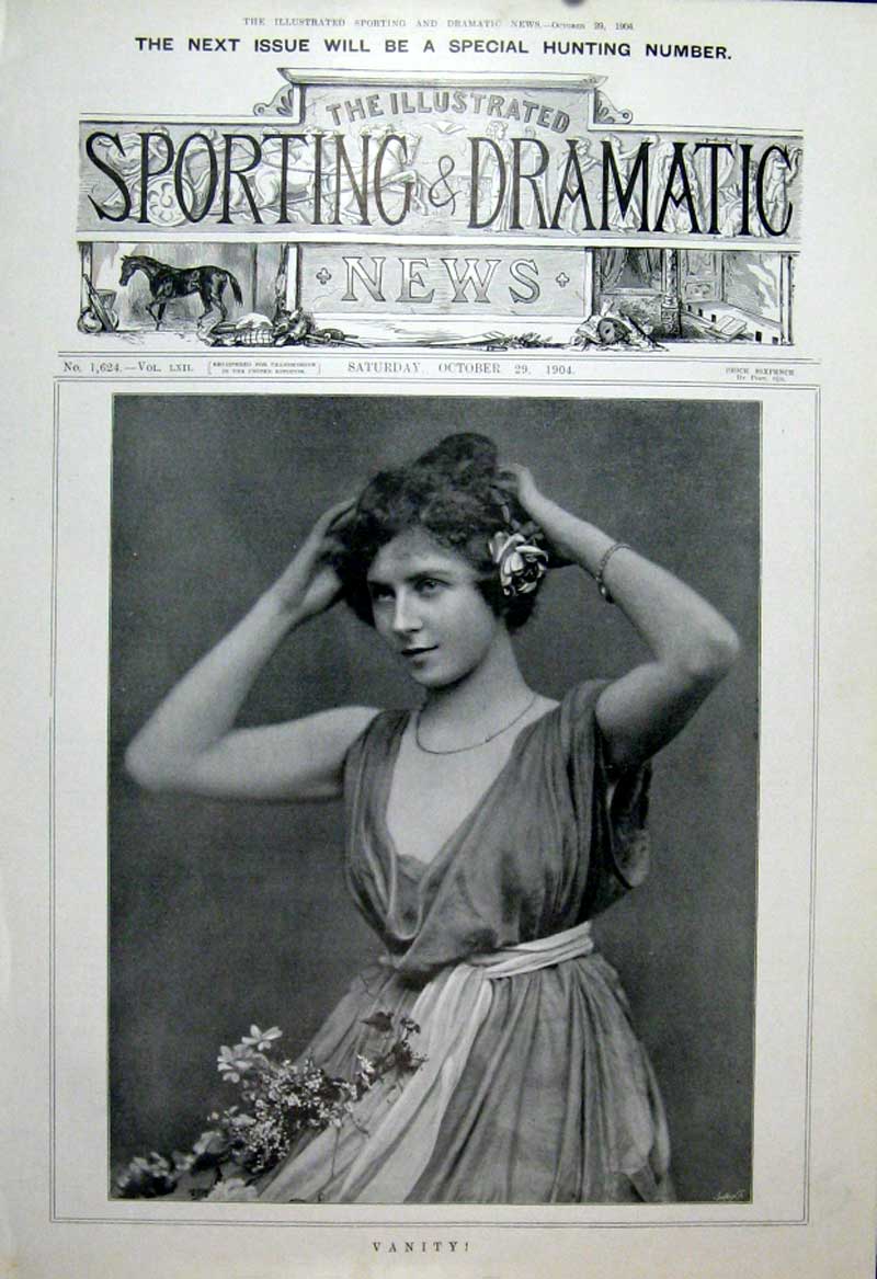 Original Old Antique Print Vanity A London Actress 1904 Theatre 20th Century