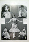 Original Old Antique Print Hilda Trevelyan Mabel Garden Jennie BatemanActress