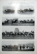 Original Old Antique Print Sandown Park Steeplechase Season 1904 Horse R 20th
