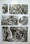 Original Old Antique Print Before The Curtain 1904 Rehearsal Theatre 20th