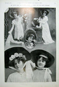 Old Antique Print Misses Doris & Blanche Stocker 1904 Actress Gaiety Thea 20th