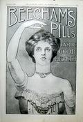 Original Old Antique Print Ensure Good Health Beecham Pills 1904 Advert 20th