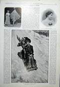 Old Antique Print Diorothy Wheler 180Lbs Skate Fennette Smith Golf Capta 19th