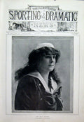 Original Old Antique Print Grace Chalmers London Actress 1904 Theatre 20th