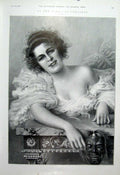 Original Old Antique Print A Beauty Unmasked At The Carnival 1904 20th Century
