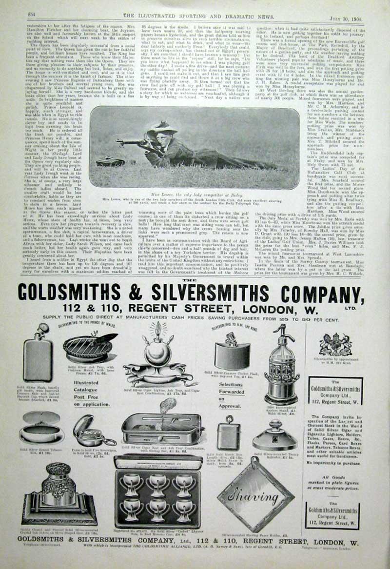 Original Old Antique Print Miss Lewes Only Lady Rifle Competitor At Bisley 1904