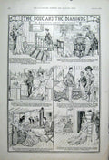 Original Old Antique Print Duke & The Diamonds 1904 Romance Cartoon 20th Century