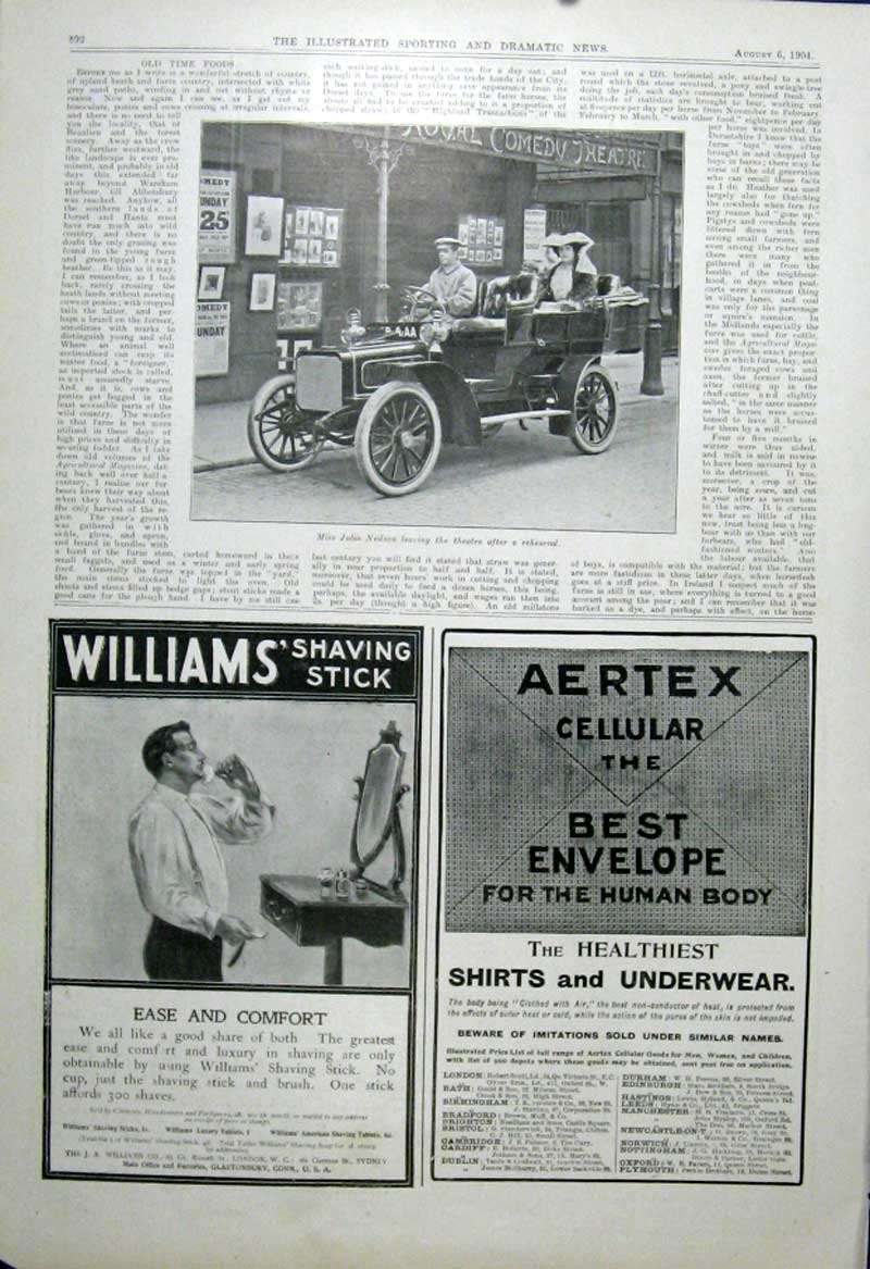 Old Antique Print Miss Julia Neilson Leaves Theatre After Rehearsal 1904 20th