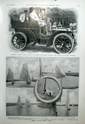 Original Old Antique Print Isabel Jay Prima Donna As Motorist Racing Norfolk 190