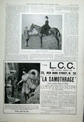 Original Old Antique Print Lady Hulda Mcneil 1904 Sportswoman Horsewoman 20th