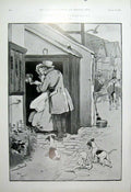 Original Old Antique Print Guards Perquisite By Aldin 1904 Fine Art 20th Century