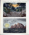 Original Old Antique Print C1845 H/C Natural History Plate Lx1 Sunrise Sunset