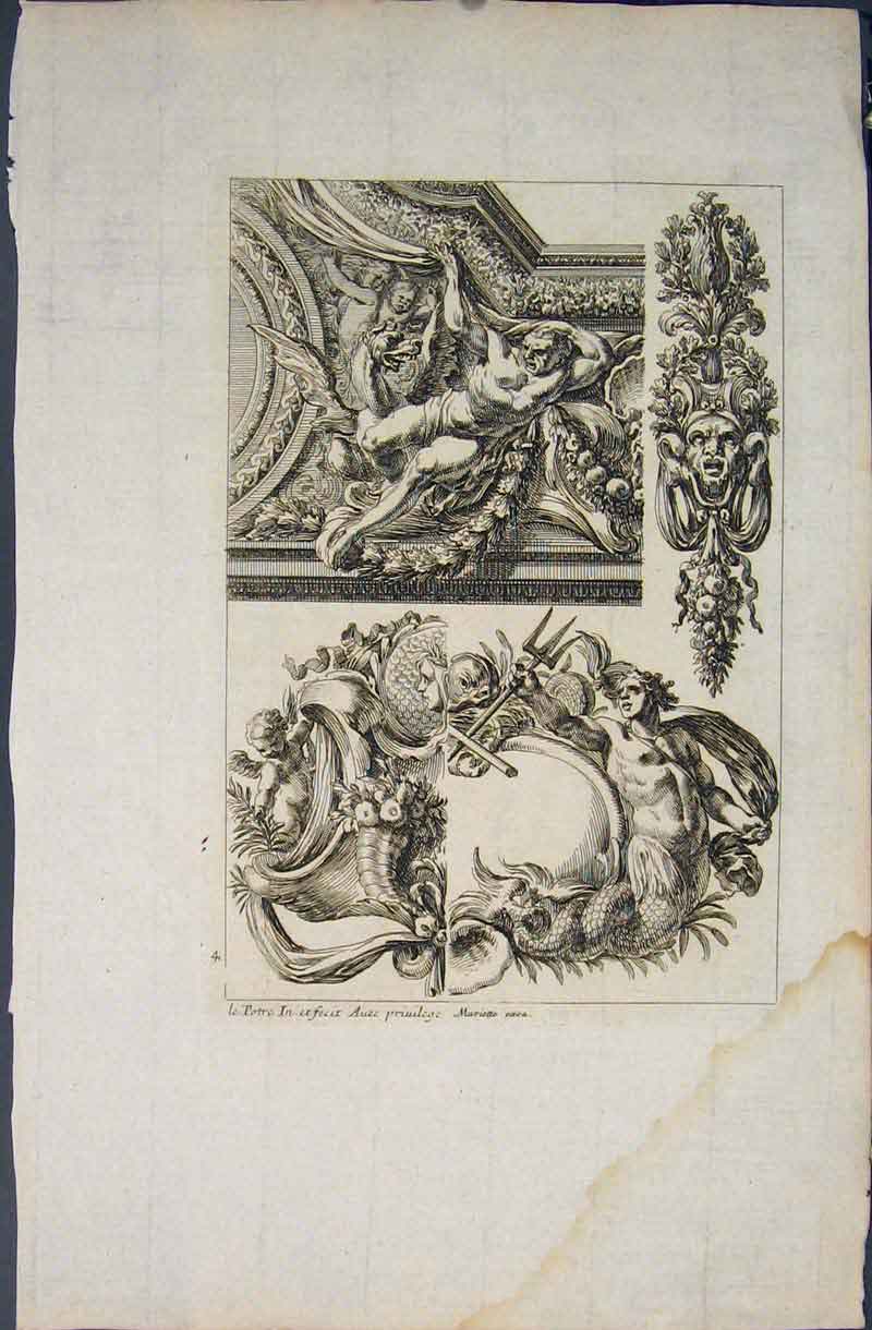 Antique Old Print Mariette C1690 Engraved Plates Engravings Plate 5691660119