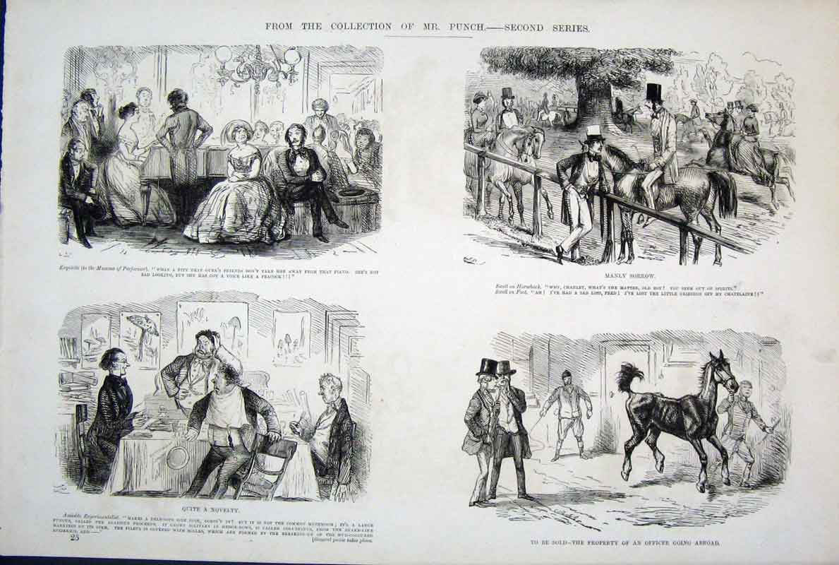 Original Old Antique Print Mr Punch Second Series By John Leech 1878 Victorian