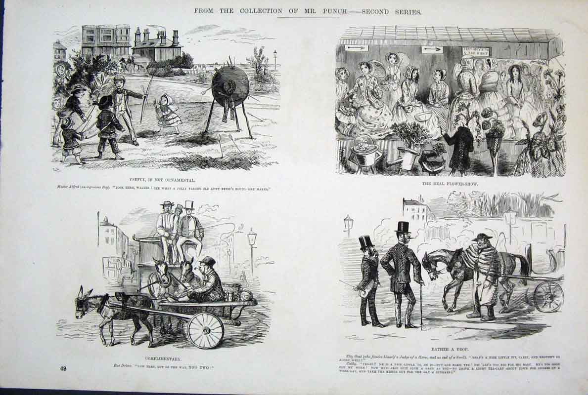 Original Old Antique Print Ref.10 Mr Punch Second Series John Leech 1878