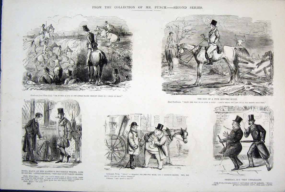 Original Old Antique Print Mr Punch Second Series By John Leech