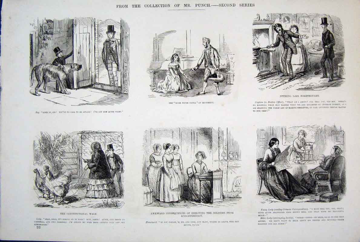 Original Old Antique Print By John Leech Mr Punch Second Series 1878 Victorian