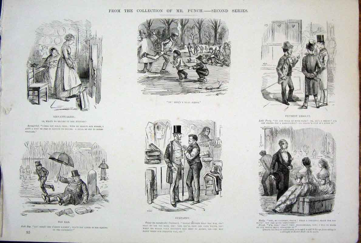 Original Old Antique Print By John Leech Mr Punch Second Series *25