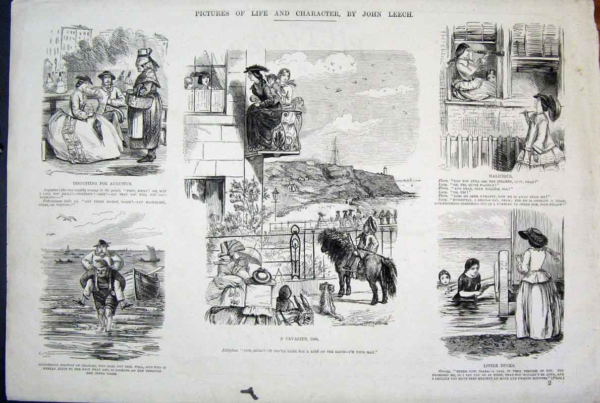 Original Old Antique Print Thrid Series Mr Punch By John Leech C1878 Victorian