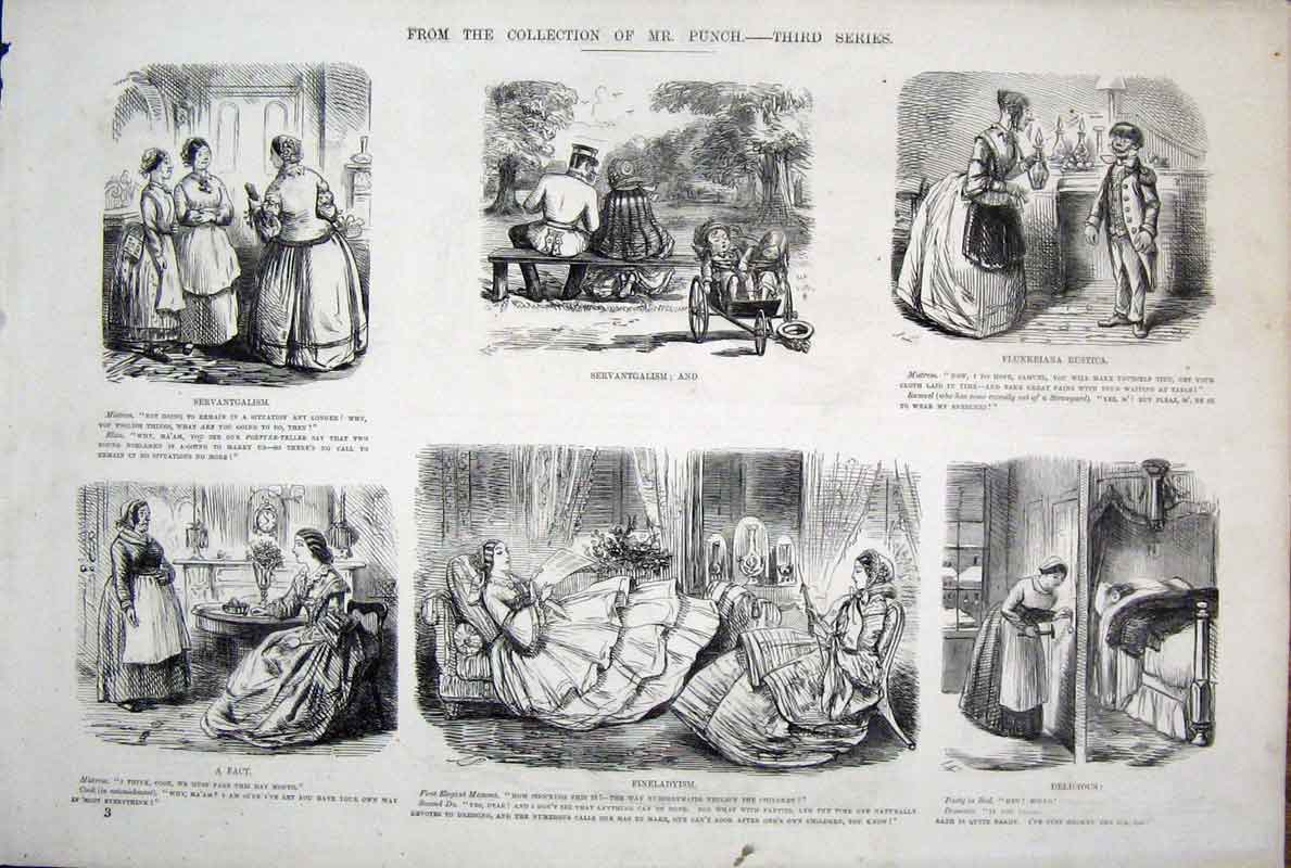 Original Old Antique Print Thrid Series Mr Punch Life & Character