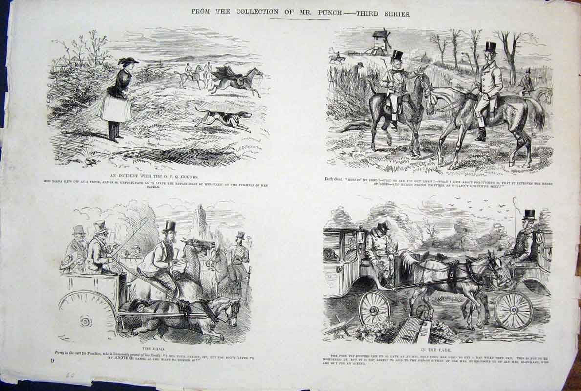 Original Old Antique Print By John Leech Life & Character Mr Punch Third