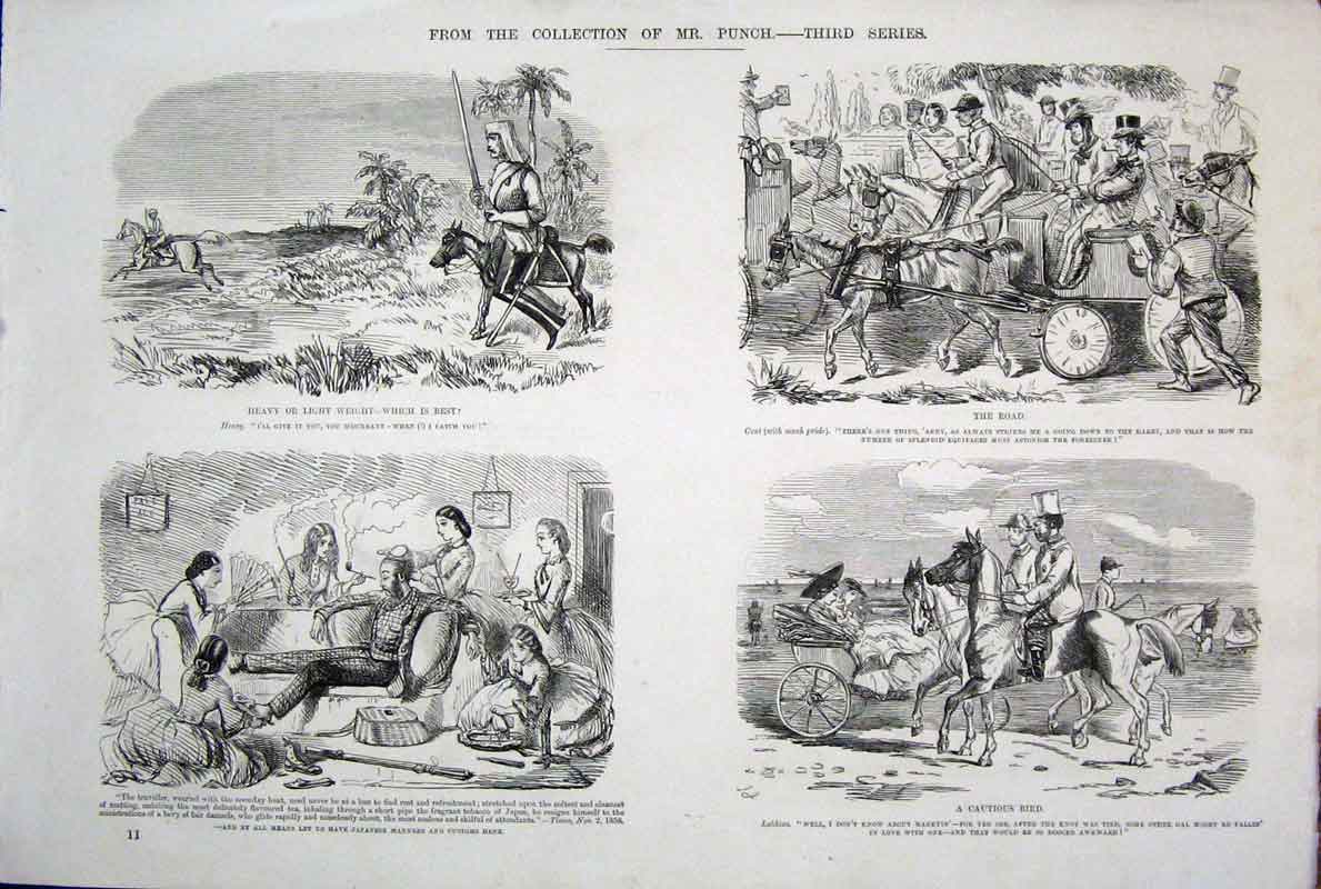 Original Old Antique Print Third Series Mr Punch By John Leech C1878 Victorian